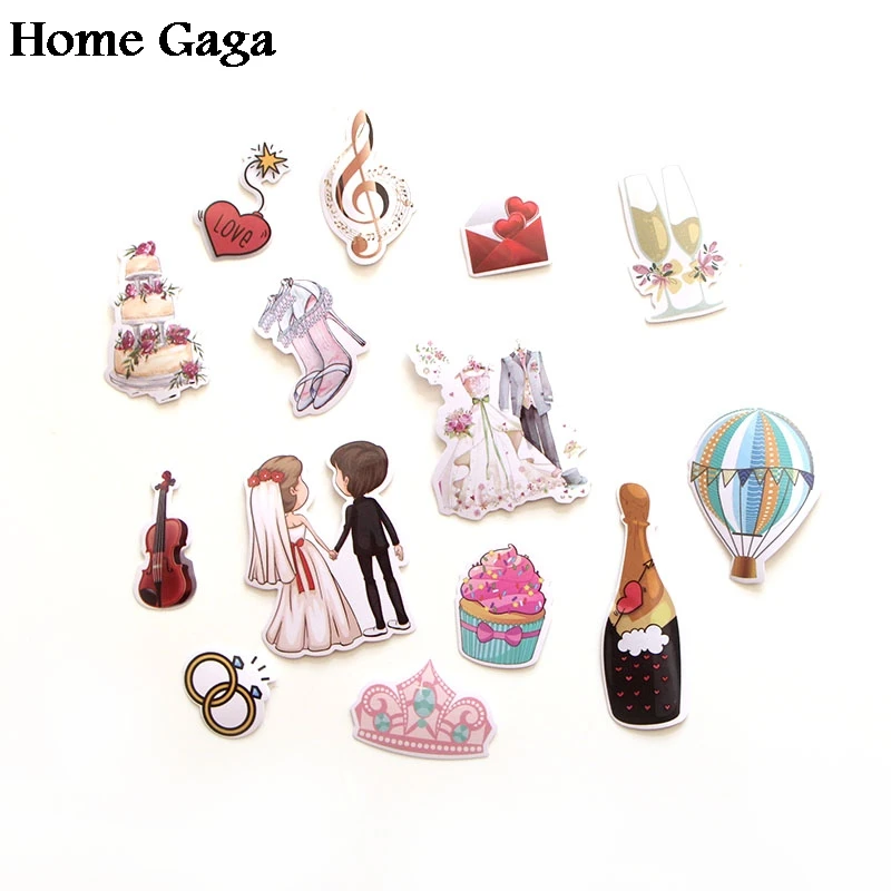 Homegaga-pegatinas para decoración del hogar, 68 unidades, tema de boda, estampado de los 90, cuaderno de pared, equipaje, portátil, bicicleta, álbum de recortes, D1340