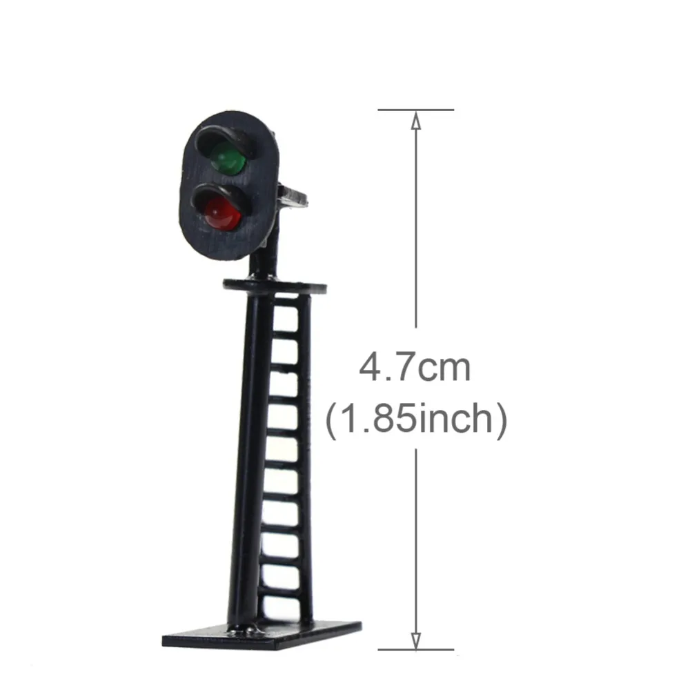 Evemodel 5pcs Model Railway HO Scale 1:87 2-Light Block Signal Green Over Red 4.5cm JTD05