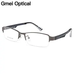 Gmei Optische Männer Titan Legierung Brillen Rahmen für Männer Brillen Flexible Tempel Beine IP Galvanik Legierung Brille Y2387