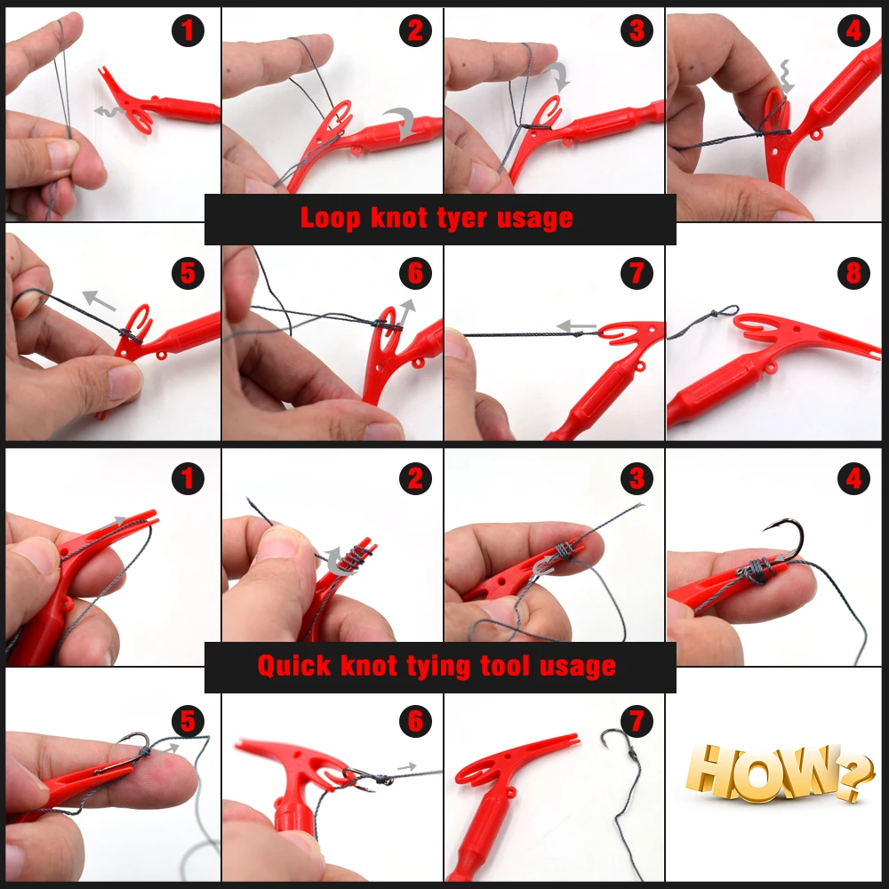 MNFT Fishing Universal Fly Nail Knot leging Tools gancio Remover nodo rapido legatura Loop Knot Tyer Tool e moschettone Clip