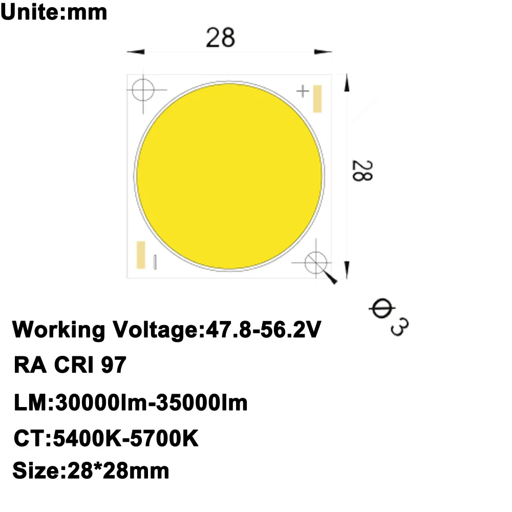 DIY LED U-HOME Hoge CRI RA 95+ High Power 300W COB LED Daglicht 5600K DC47.8-56.2V 5750mA 30000lm voor DIY Home Cinema Projector