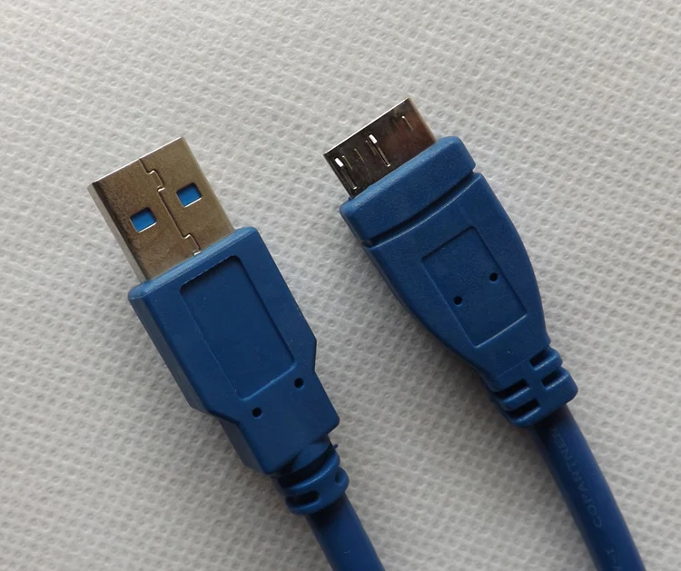 SuperSpeed USB 3.0 Cable, Type A to Type B Micro, M / M, 10 FT, Blue or Black