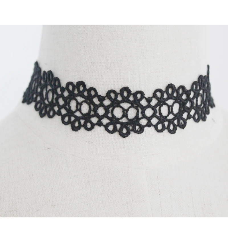 Newest Fashion Jewelry Accessories White & Black Lace Tattoo Choker Necklace For Couple Lovers\'  N106