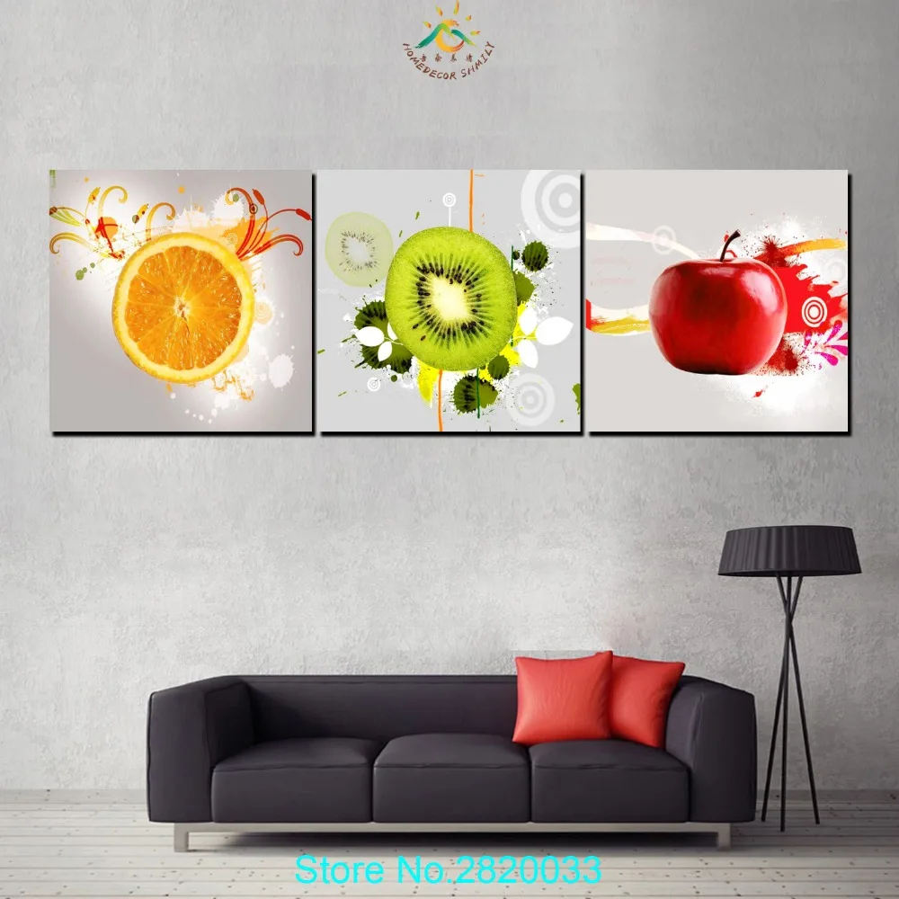 Colorful fruit Wall Art Modern Canvas Art Prints Poster Wall Painting Home Decoration Artwork Wall Art Pictures  3 PIECES