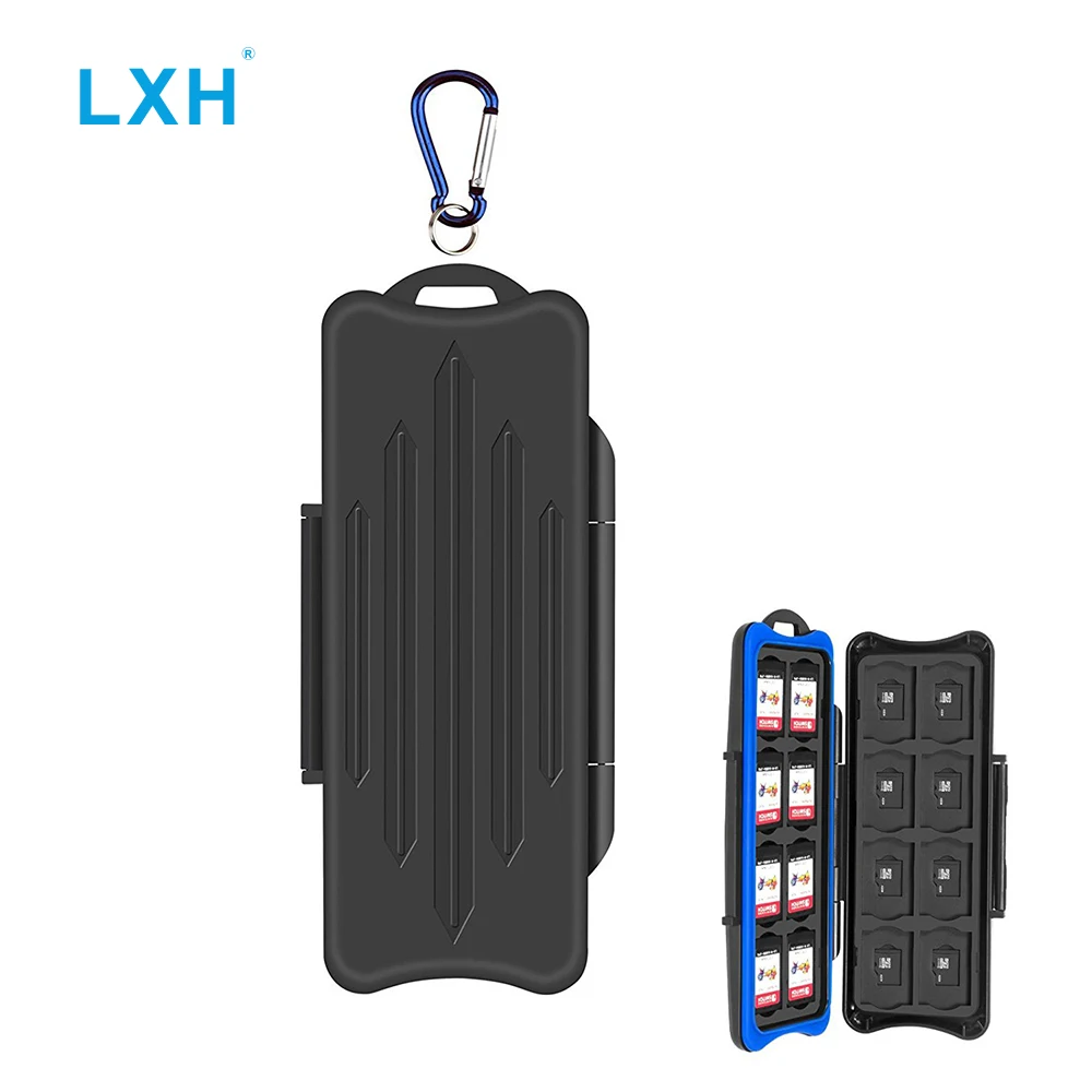 LXH 32in1 Waterproof/shockproof Memory Card Storage Case,with 16 Game Cartridge&16TF/Micro SD Holders for Nintendo Game Card Box