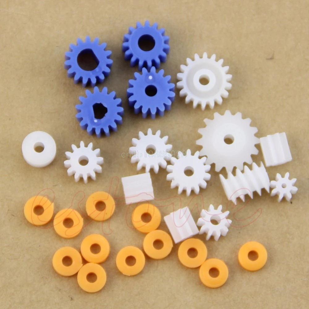 1set 16 Kinds Plastic Shaft Gears Spindle Gears Gear-B 2MM 2.3MM 3MM 3.17MM 4MM Worm M216 HOT SALE M126 hot sale