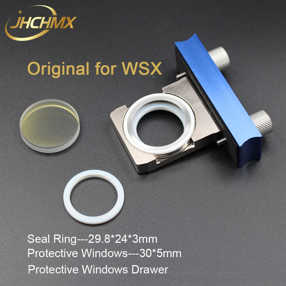 JHCHMX WSX Original Laser Head Parts Seal Ring 29.8*24*3mm Laser Protective Windows/Lens 30*5mm Protective Windows Drawer