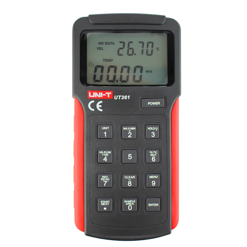 UNI-T UT361 Anemometer wind speed temperature tester Wind Count Units Switch Wind Speed Display