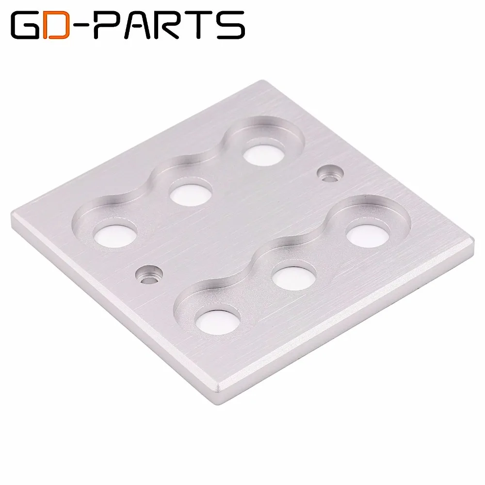 86x86mm CNC Machined 6 Holes Full Aluminum Wall Plate Connector Board For Mounting Binding Post RCA Jack Socket HIFI AUDIO DIYx1