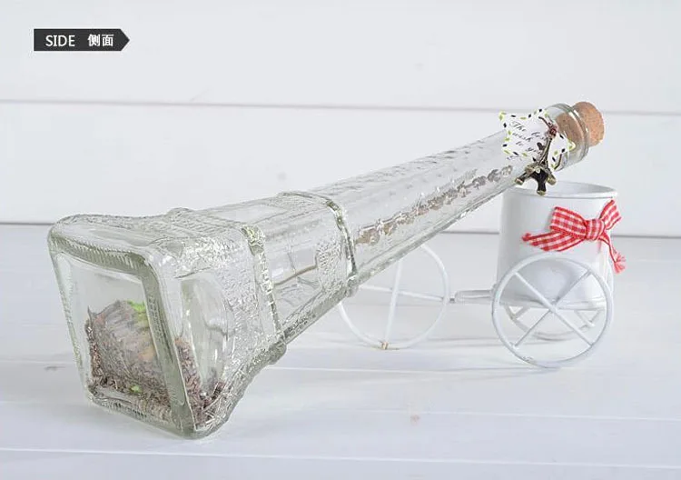 1PC Paris Eiffel Tower glass bottle drift bottles lucky stars Wishing bottle glass tower JL 063