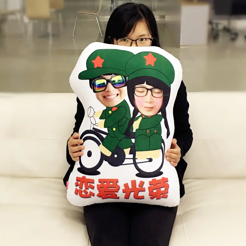 

Provide photo A soldier couples doll cushion Real human pillows Christmas decorations diy gift Birthday Valentine's Day