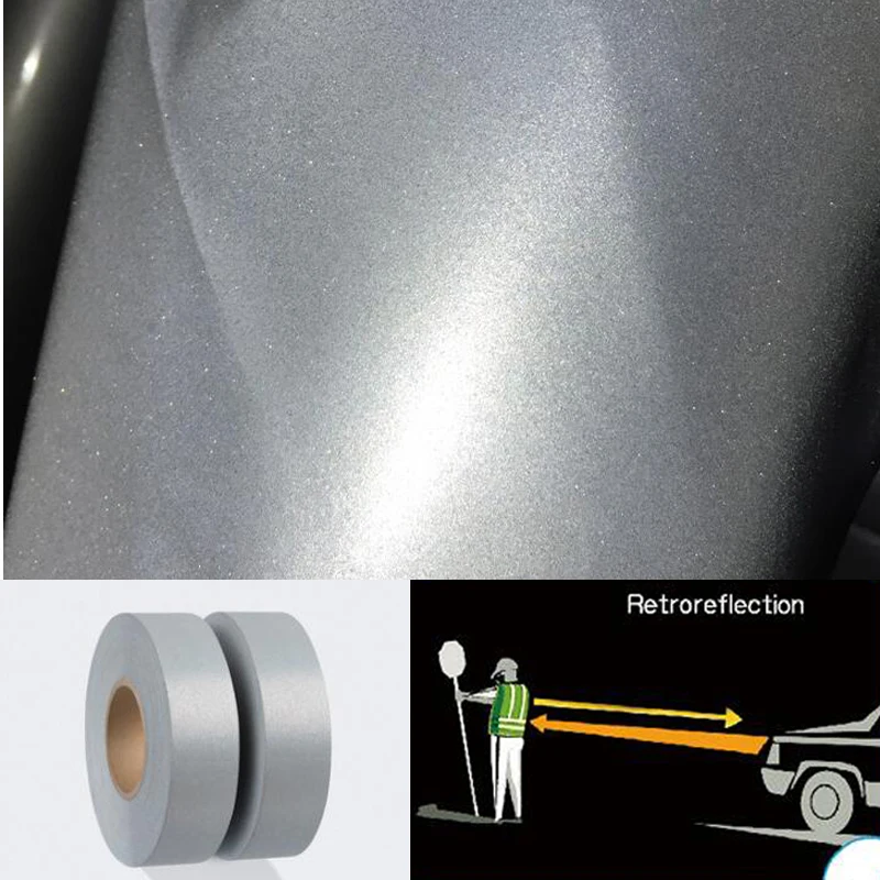 Roadstar 5cmx5m Silver Reflex Tape Sew on Jacket for Fashion and Novelty Free Shipping RS-833