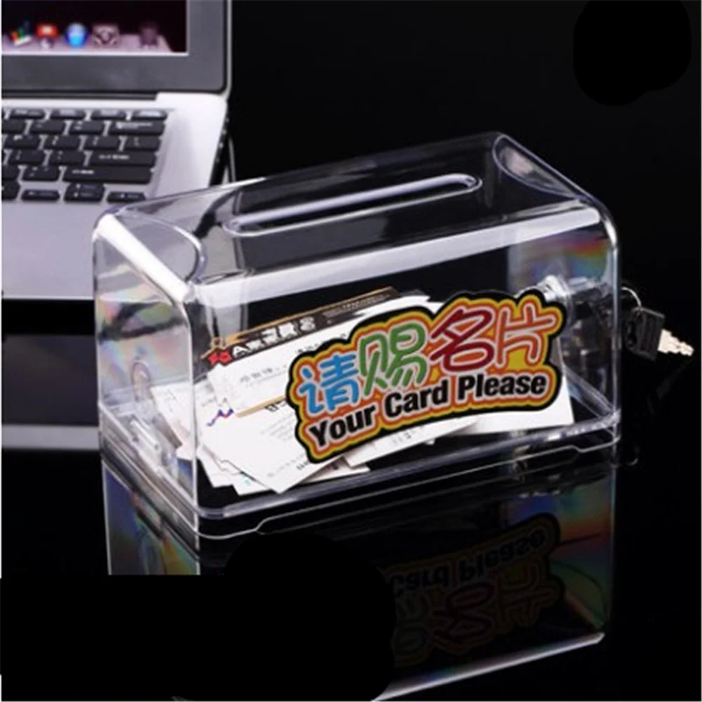 

High capacity Exhibition hall Business Card Holder Ballot Box Suggestion Box With Stickers