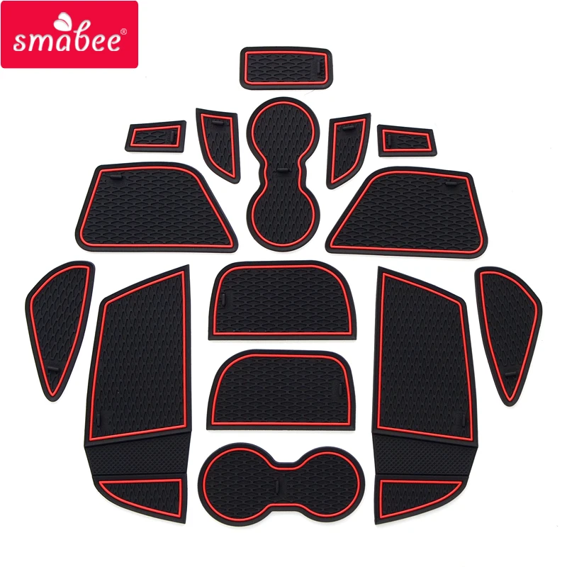 smabee Gate Slot Cup Pad For Ford Focus 3 MK3 2011 - 2014 pre-facelift ST RS Automotive interior Accessories Non-Slip Mats Mat