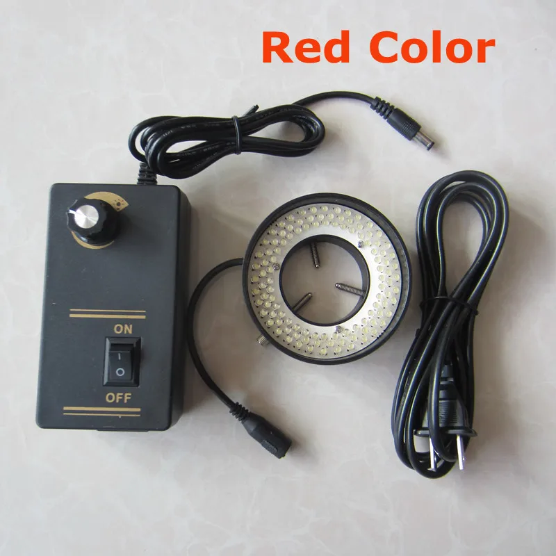 108pcs LED Illuminated Adjuatable Red Light Zoom Ring Lamp for Medical Biological Stereo Microscope 90V-264V Inner Diameter 41mm