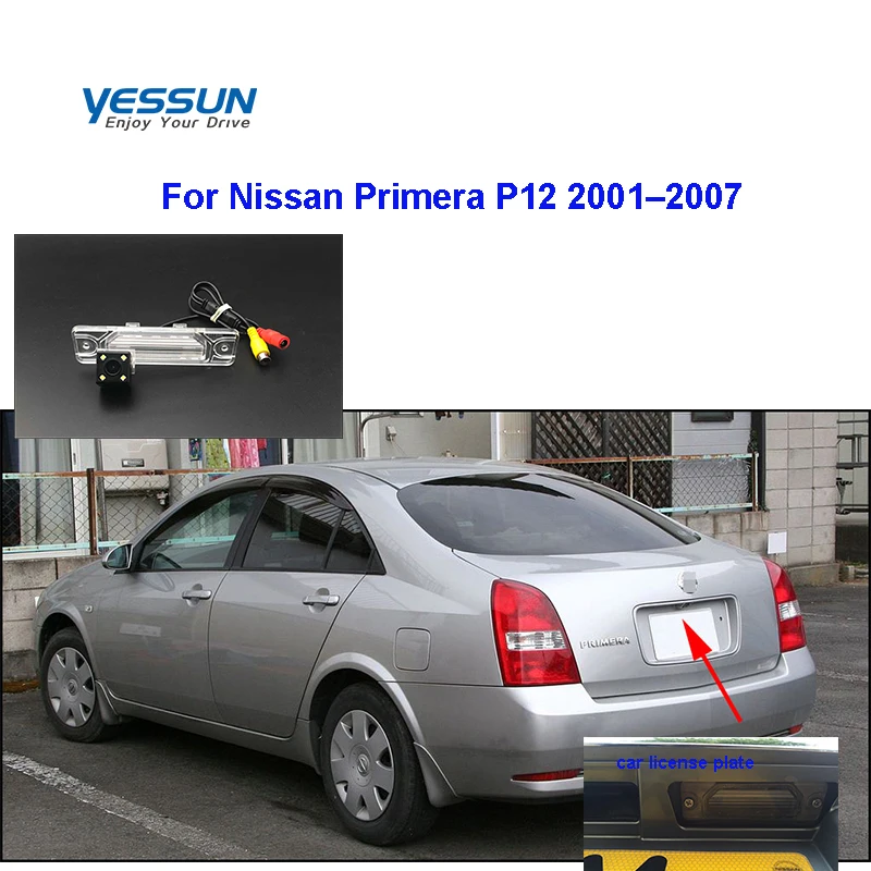 

Автомобильная камера заднего вида Yessun HD CCD ночного видения для аксессуаров nissan primera p12 2001-2007, номерной знак