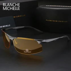 Lunettes de soleil polarisées sans monture pour hommes, lunettes de vision nocturne, lunettes de soleil de sport, lunettes de pêche, 2024 aluminium et magnésium, UV400