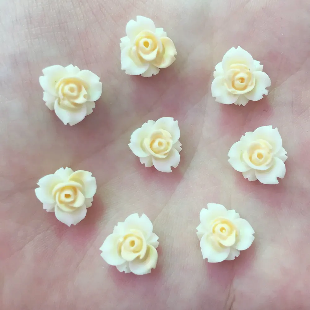 New 80PCS Resin 11mm 3 Petal Flower Flatback Stone Scrapbook Wedding Ornaments W125*2