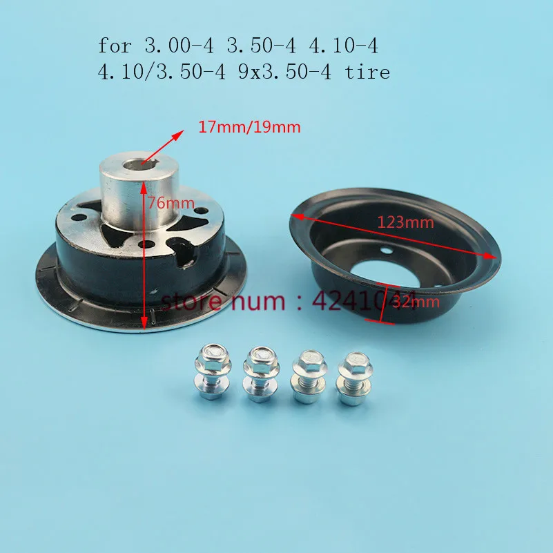 3.00-4 3.50-4  4.10-4 4.10/3.50-4 9x3.50-4 tyre tire use 4 inch alloy wheel rim Keyway hub for Gas scooter bike motorcycle