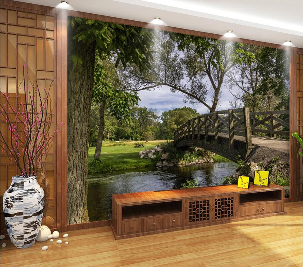 Custom wallpaper Park scenery background wall