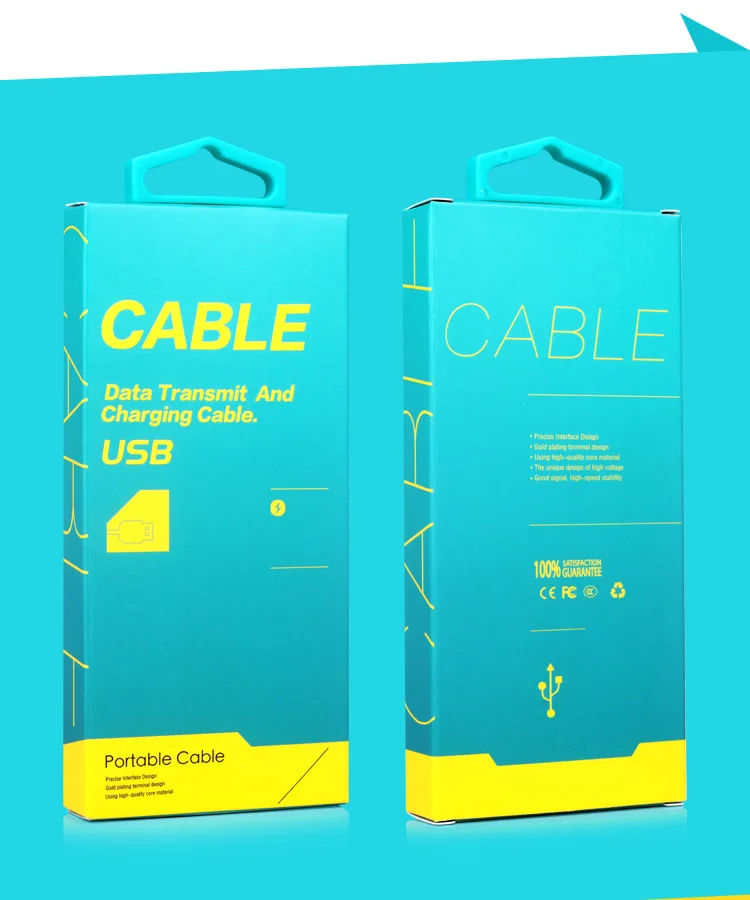 300 pcs wholesale Mobile Phone Micro USB Cable Paper Packaging Box Retail Package Box For Samsung S6 Chager Data Line