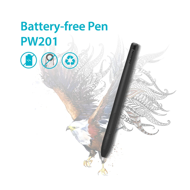 

Графический планшет HUION PW201 H430P, 4096 уровней нажатия, с двумя боковыми клавишами