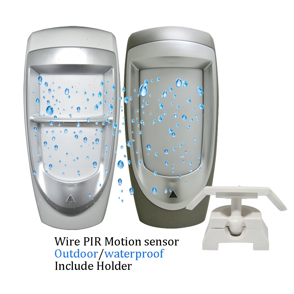 Alarma antirrobo para exteriores, Detector de movimiento infrarrojo, cable de Sensor PIR Dual montado en la pared, impermeable, 1 piezas, 12V de CC,