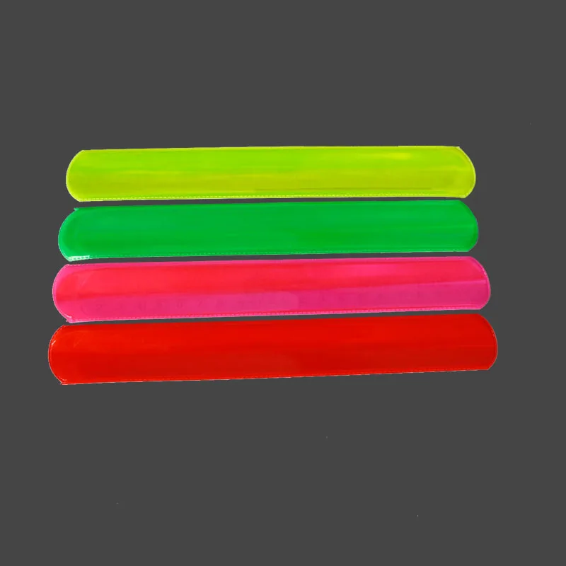 100 Reflective Wristband slap band bracelets slap wrap bicycle riding safety visibility Ruler Slap Band Bracelets / bangles