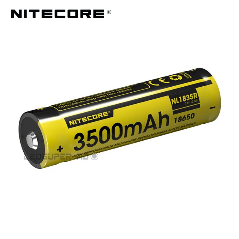 Original Nitecore NL1835R 3500mAh 18650 Micro-USB Rechargeable Li-ion Battery with Charging Port