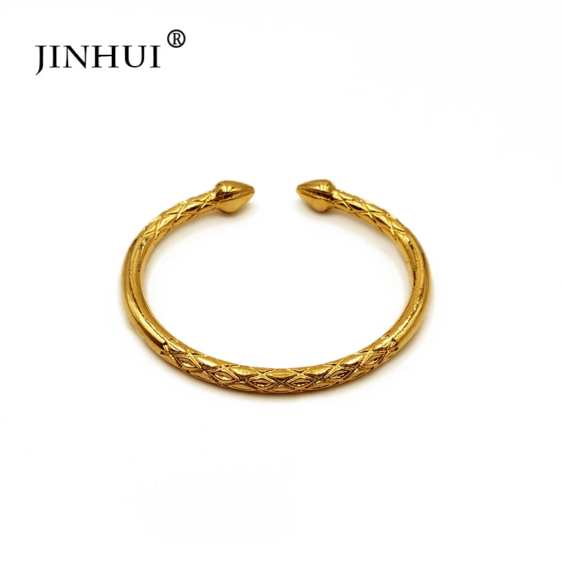 Jin Hui New Fashion Gold Color Bangles for Women Bride Bracelets Ethiopian/france/African/Dubai Jewelry wedding Luxury gifts