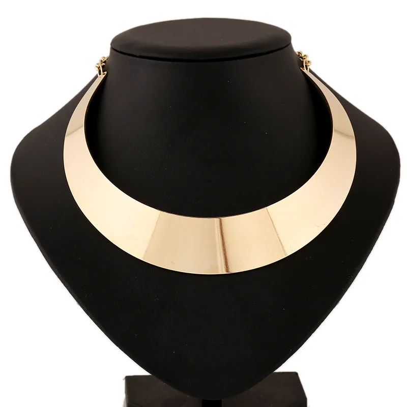 Hot Sale Chunky Necklace Gold-Color Punk Style Maxi Choker Necklace Jewelry Statement Necklaces For Women Collares 2015