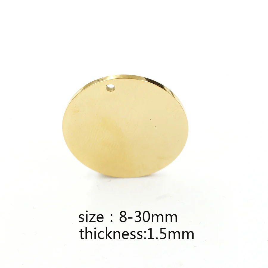 Fnixtar 20 Teile/los Größe 8-30mm Spiegel Polnischen Edelstahl Charms Runde Stanzen Rohlinge Charms Für DIY Herstellung von Schmuck Halskette – Detail 1