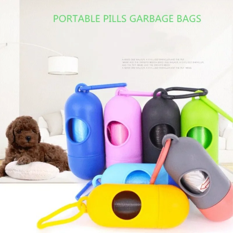 Dog Waste Bag With Poop Bag Dispenser And Carrying Clip Includes 1 Roll (15 Bags) Earth-Friendly Leak-Proof Pet Wast Bags