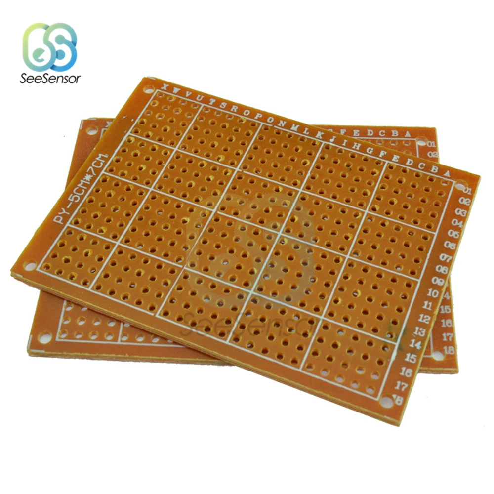 10Pcs scheda PCB universale su un lato 50x70mm 2.54mm passo foro fai da te prototipo di carta circuito stampato pannello 5x7 cm