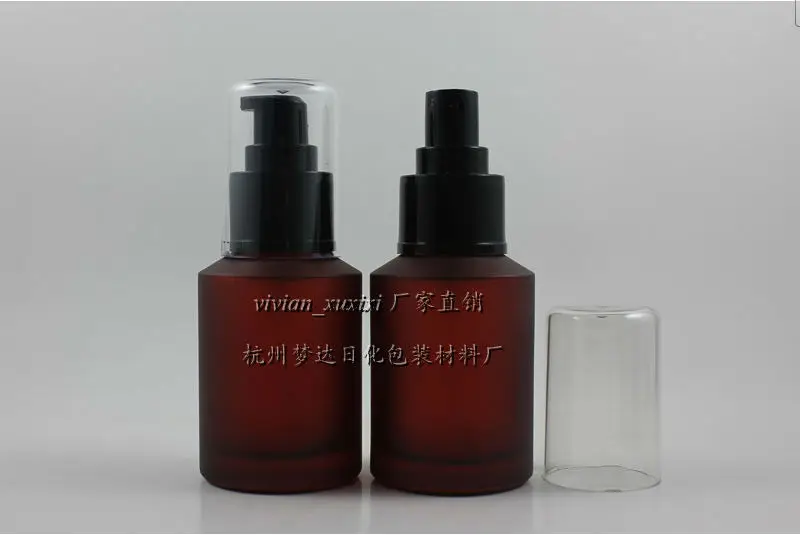 

wholesale 50pcs empty 60ml rose red round shaped lotion bottle, frost glass 2 ounce cosmetic packing for liquid cream