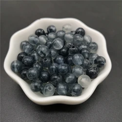 6 8 10 mm Grey Imitation Natural Stone Round Acrylic Beads Clouds Effect For Jewelry Makeing Bracelet necklace DIY