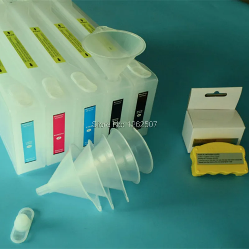 

700ml 7700 9700 Refillable Ink Cartridge For Epson Stylus Pro 7700 9700 Printers With Resettable Chips And Chip Resetter