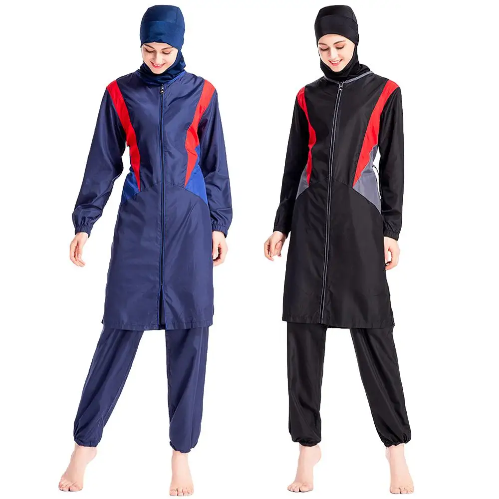 

3PCS Muslim Modest Burkini Swimwear Abaya Swimsuit For Women Abayas Hijab Islamic Long Sleeve Full Cover Ups Swimming Suit Swim