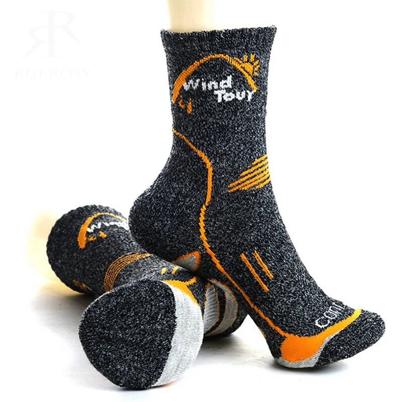 3Pairs Men\'s Coolmax Socks Men Outdoor Sock Hiking Quick-Drying sport socks Winter Thick Thermal for men women running trekking