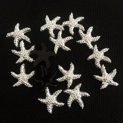 Diy40pcs16mm argento stella di mare, di cristallo della resina artigianato pulsante spiaggia decorazione del partito. A351