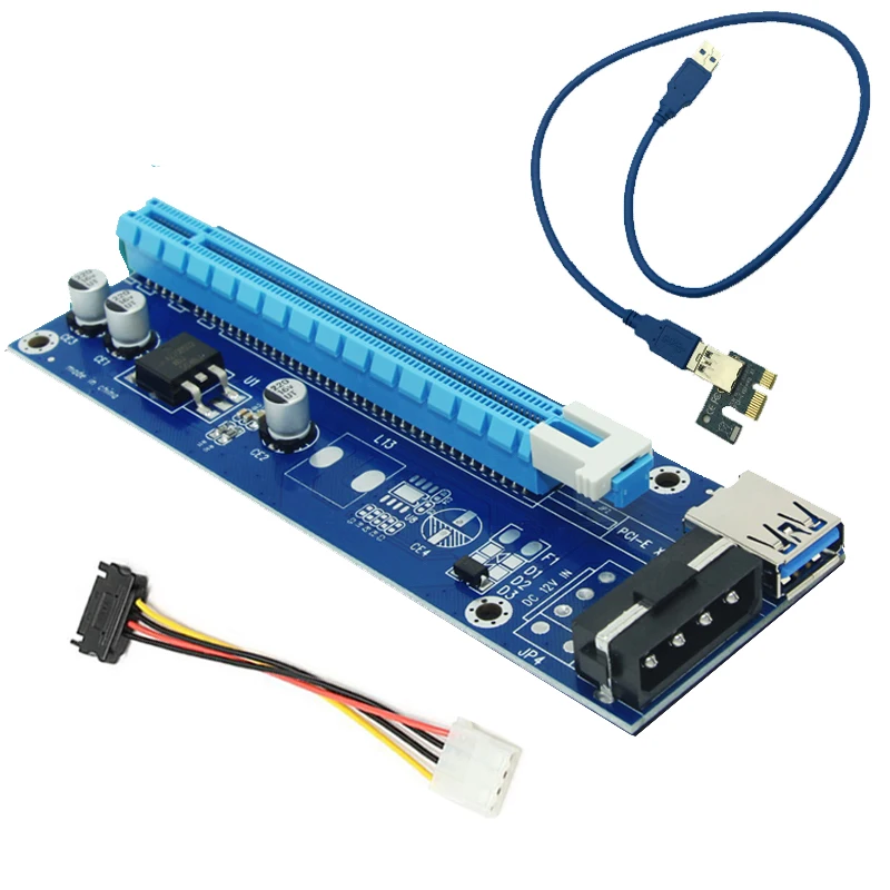 NEW Riser Card USB 3.0 PCI-E 1x to 16x Slot PCIE USB Adapter PCI-E 1 to 4 Riser for Graphics Video Card for Bitcoin Miner Mining