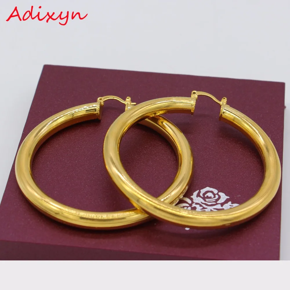 Adixyn African Hoop Earrings for Women Gold Color/Copper Round Earring Ethiopian Jewelry/Nigeria/Congo/Arab Gifts N01091