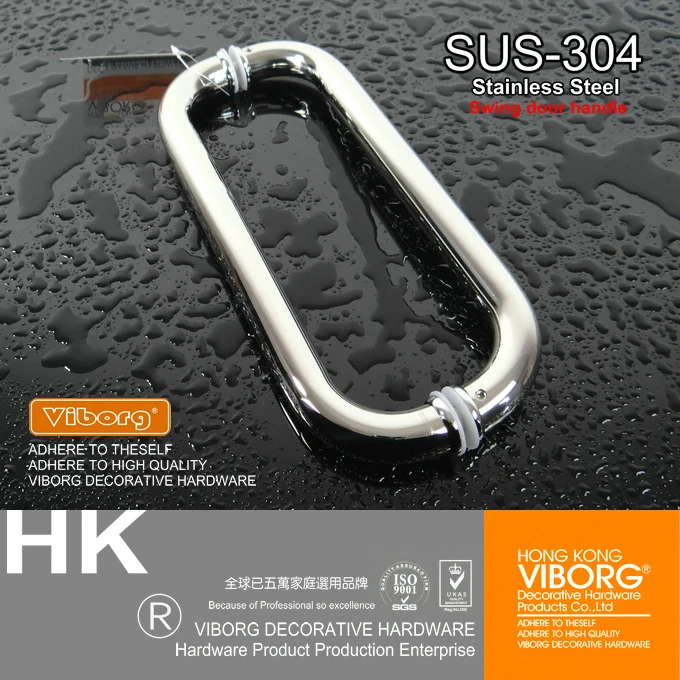 

VIBORG SUS304 Stainless Steel Shower Door Handles, Frameless Shower Glass Door Handles Pulls Set, GS-R3082A