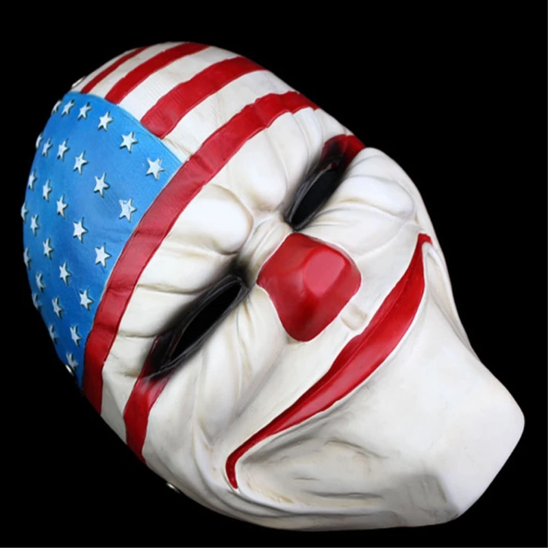 Payday2 Mask The Heist Dallas Wolf Chains Hoxton Cosplay Resin Masks Halloween Horror Clown Masquerade Carnaval Costume Men