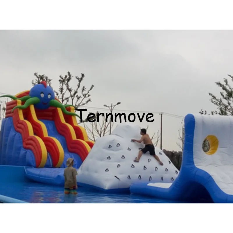 Water Floating Inflatable Water Iceberg ,Water Island Floating Platform Water Park Floating Inflatable Ice Tower Mountain