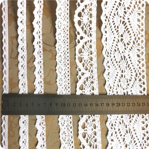 Fita de renda bordada algodão branco, 5 m/roll, crochê, artesanal, artesanato, roupas, acessórios de costura 8 principais vendas tira bordado algodão - №5