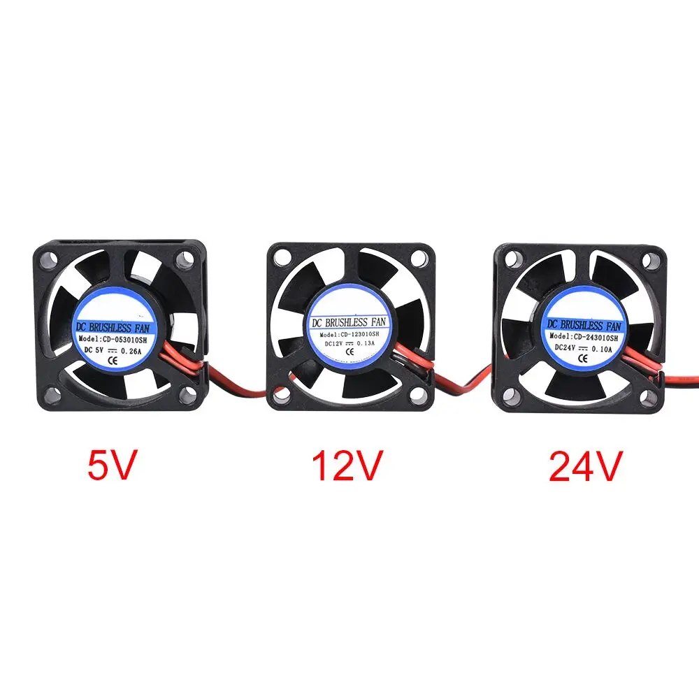 

DC 5V 12V 24V 3010 Fan Cooling Brushless Mini Fan 30*30*10MM Cable 17CM 2Pin Radiator Black For 3D Printer Parts Reprap