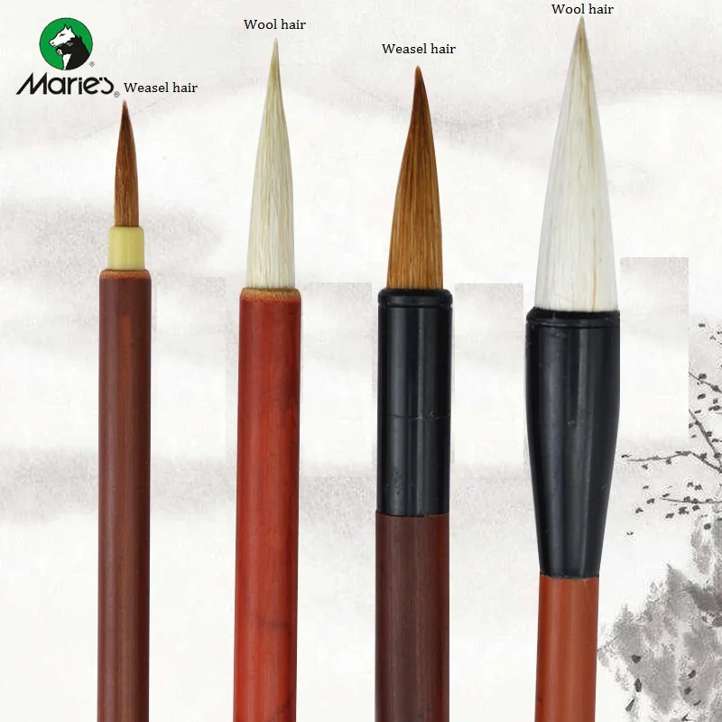 Martol G1324  Calligraphy Pen Chinese painting brush Weasel&Wool Hair Writing Drawing Brush 4pcs/set