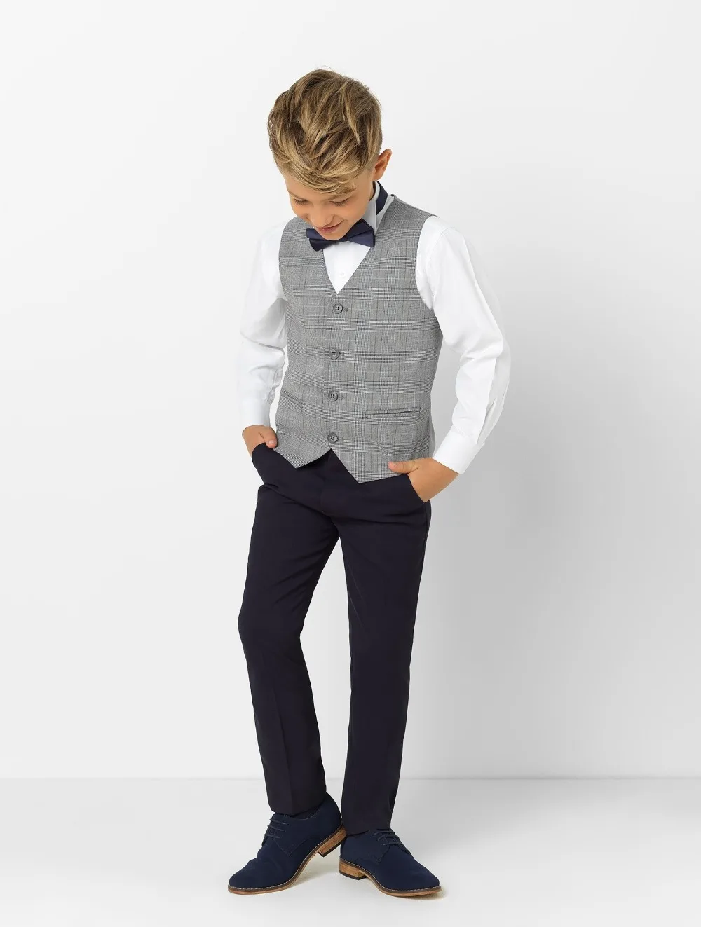 2019 nuovo arrivo abbigliamento per ragazzi con risvolto con visiera abiti per bambini Set di abbigliamento su misura 3 pezzi abiti da ballo (giacca + pantaloni + cravatta + gilet) 010