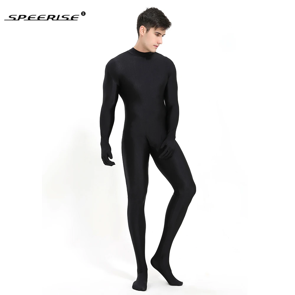 SPEERISE czarny Spandex Zentai pełne Body obcisły kombinezon Unisex Zentai garnitur Body kostium dla kobiet Unitard Lycra dancewear